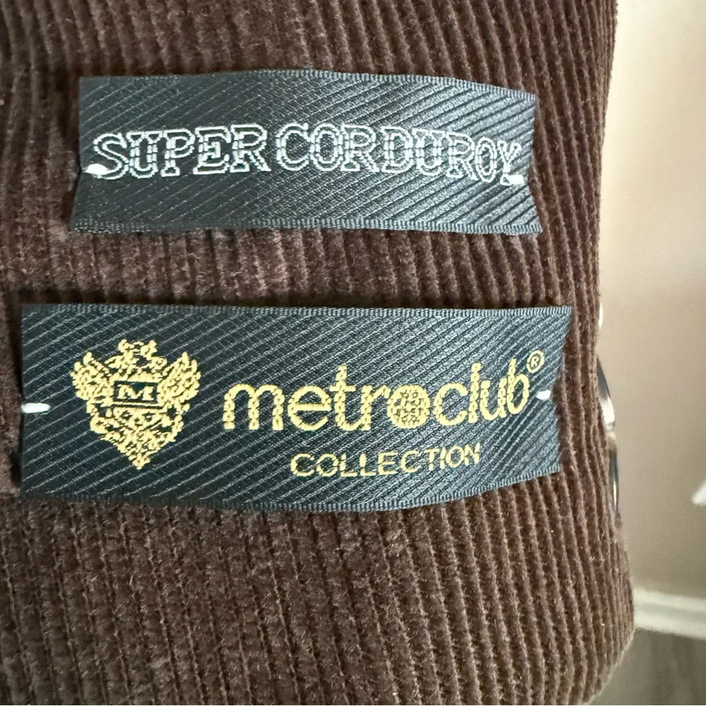 NWT Metro Club Collection Dark Brown Corduroy Blazer Academia Professor Mens 46L
